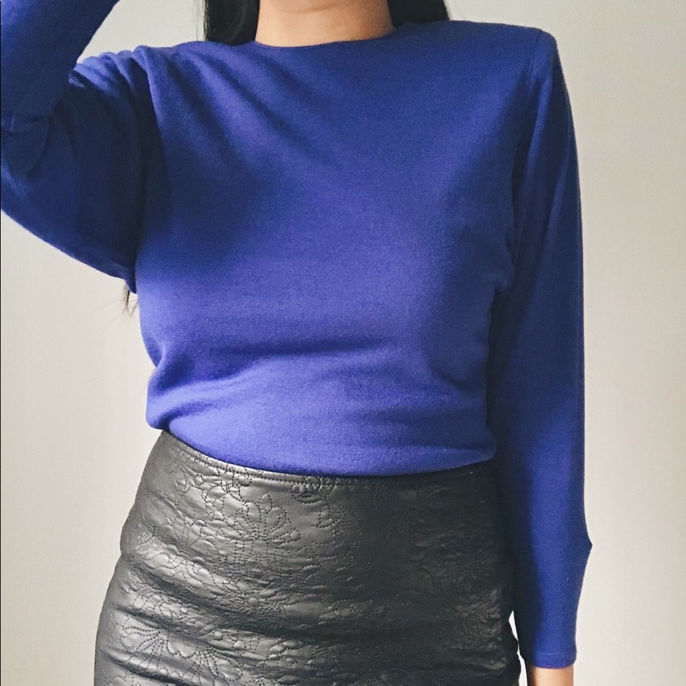Royal blue pure wool sweater